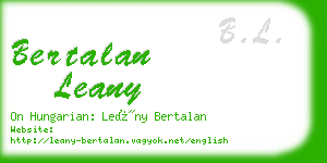 bertalan leany business card